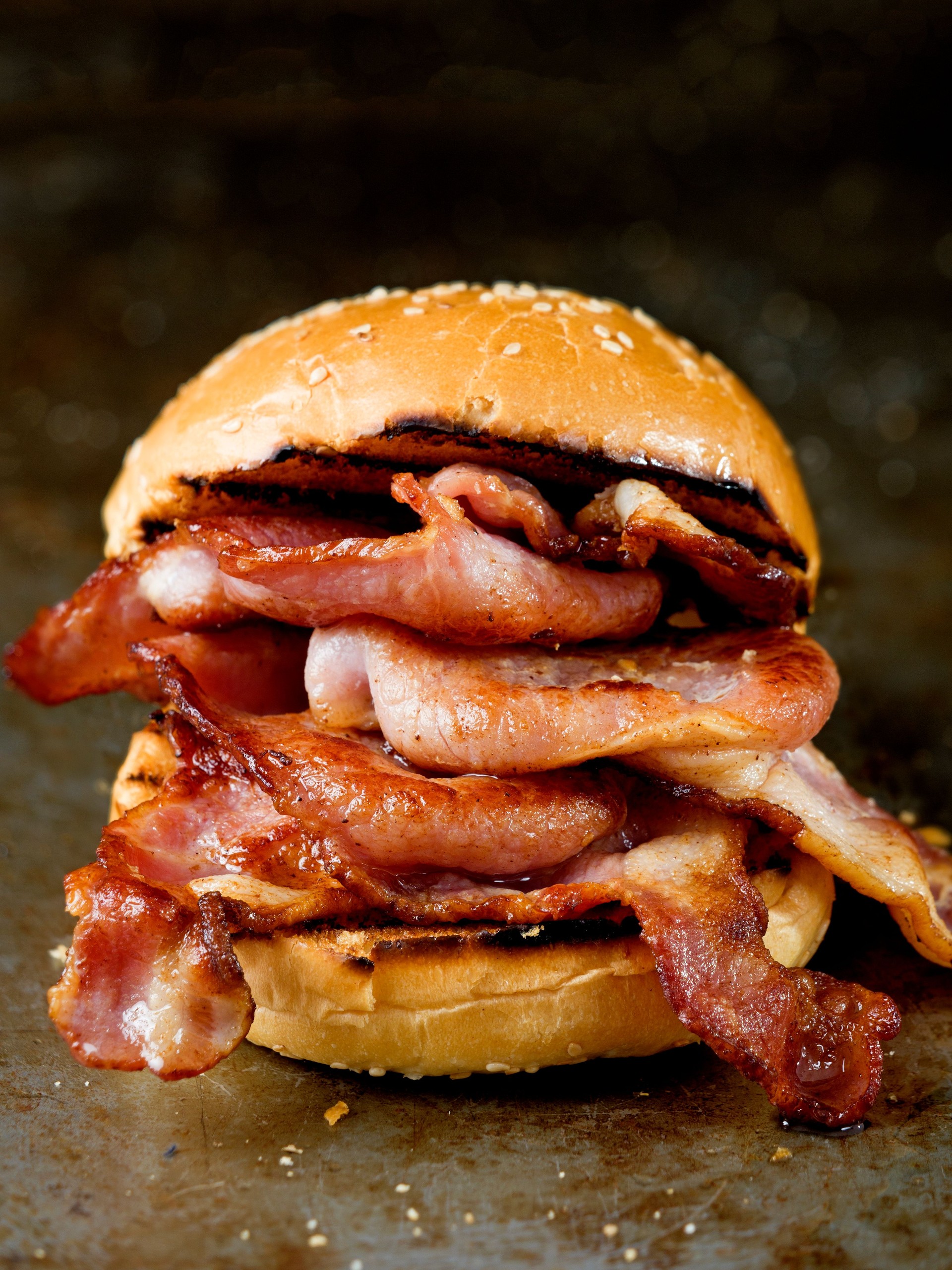 rustic english bacon butty sandwich